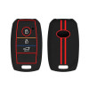 Keycare Silicone Key Cover KC31 Compatible for Seltos 3 Button Smart Key | Black